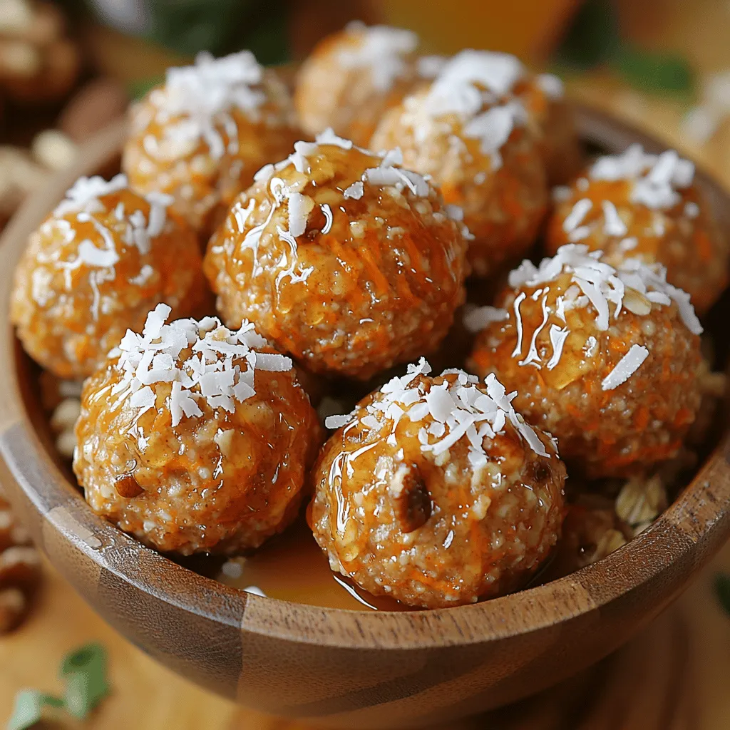 To make these Sweet Carrot Cake Energy Bites, you’ll need a few simple ingredients, many of which you may already have in your pantry. Here’s what you’ll need: