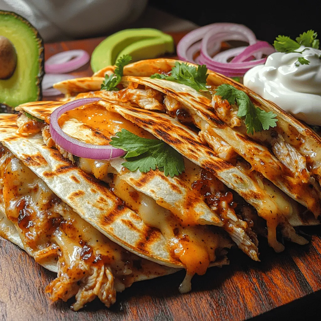 There's something quintessentially comforting about a quesadilla. The crispy, golden exterior, the melted cheese oozing from the sides, and the delicious fillings tucked inside make it a favorite dish in many households. Growing up, my family often gathered around the kitchen table for taco nights, but my personal favorite was always the quesadilla. My mom would whip up various fillings, and I fondly remember our family debates over which flavor was the ultimate champion. Fast forward to today, and my love for quesadillas remains unwavering. One recipe that has taken center stage in my kitchen is Crispy BBQ Chicken Quesadillas. This dish combines tender, shredded chicken coated in sweet and tangy BBQ sauce, a melody of cheeses, and a hint of fresh cilantro, all perfectly encased in a crispy tortilla.