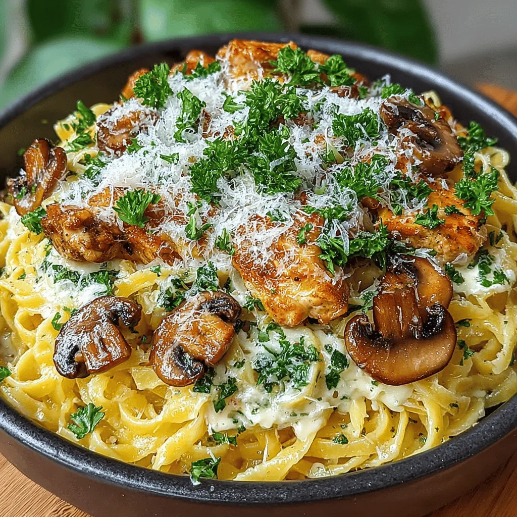 Garlic Butter Mushroom Chicken Noodles is a dish that encapsulates comfort food at its finest. This delightful recipe marries tender pieces of chicken, earthy mushrooms, and a luscious garlic butter sauce, all served over silky egg noodles. It’s a meal that not only warms the heart but also satisfies the palate, making it a perfect choice for both busy weeknights and special gatherings. The simplicity of this dish, paired with its rich flavors, makes it accessible for home cooks of all skill levels, ensuring that even those with limited culinary experience can create a restaurant-quality meal in the comfort of their own kitchen.