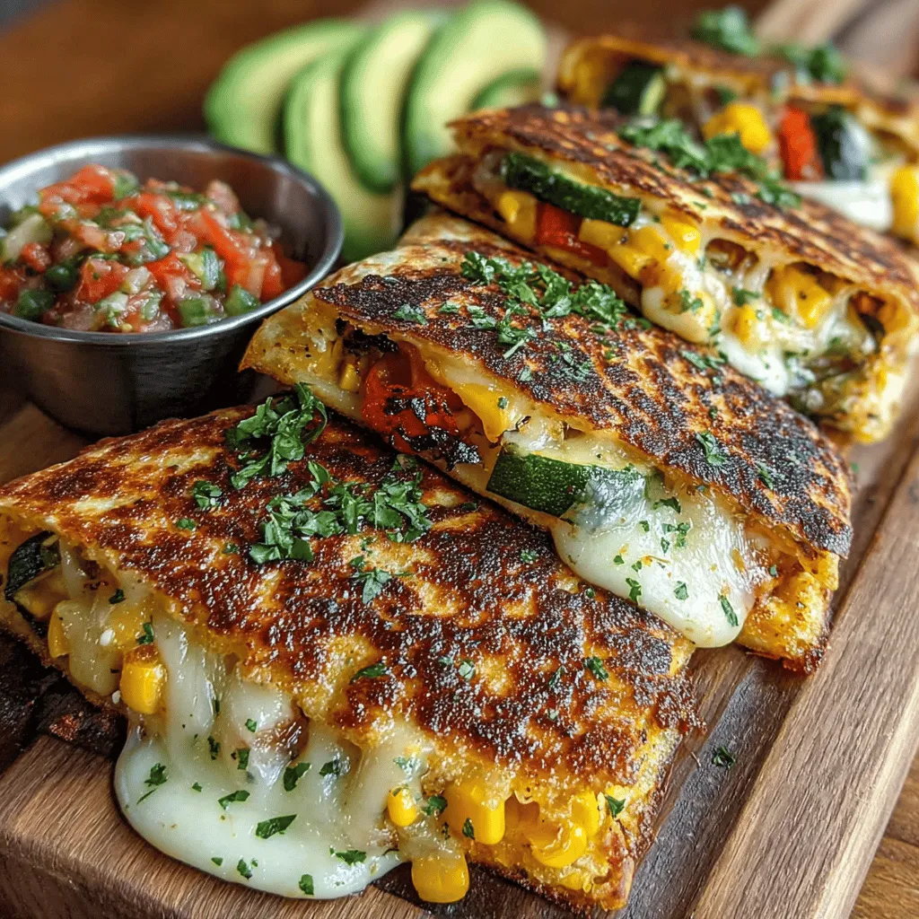 In the world of quick and delicious meals, quesadillas stand out as a versatile option that can easily cater to various taste preferences. They are not only easy to prepare but also adaptable, allowing for a multitude of fillings that can suit any palate. Among the myriad of quesadilla recipes, the Grilled Garden Bliss Quesadillas shine brightly, offering a delightful burst of flavor while packing a healthy array of vegetables. This recipe is perfect for busy weeknights when time is of the essence or for casual gatherings where a crowd-pleasing dish is needed. Moreover, it's a fantastic way to incorporate more veggies into your diet, making it an ideal choice for anyone looking to boost their nutritional intake without sacrificing taste.