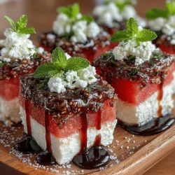 As the warm days of summer roll in, there’s nothing quite like a light, refreshing dish to invigorate your palate and keep you cool. Enter Watermelon Feta Mint Bites—an exquisite combination of sweet, juicy watermelon, creamy feta cheese, and the invigorating freshness of mint. This dish not only captures the essence of summer but also brings together vibrant flavors and nutritious ingredients, making it an ideal choice for any occasion.