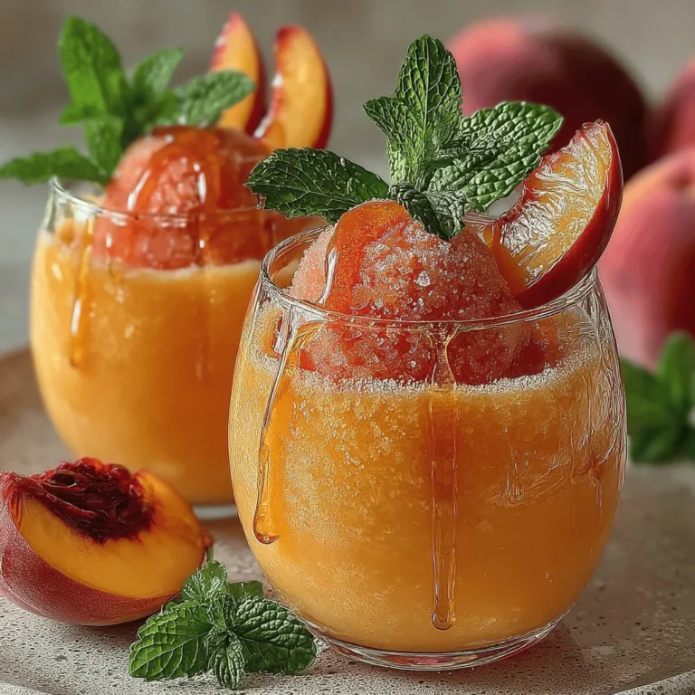 Peaches, with their velvety skin and succulent flesh, boast a unique flavor profile that is both sweet and slightly tart. Their aroma is intoxicating, evoking images of sun-drenched orchards and lazy summer afternoons. When transformed into sorbet, peaches become an even more enticing treat, their juicy texture lending a refreshing quality that is perfect for hot weather. The vibrant color of the sorbet, ranging from soft blush to deep orange, adds visual appeal, making it not just a dessert but a feast for the eyes.