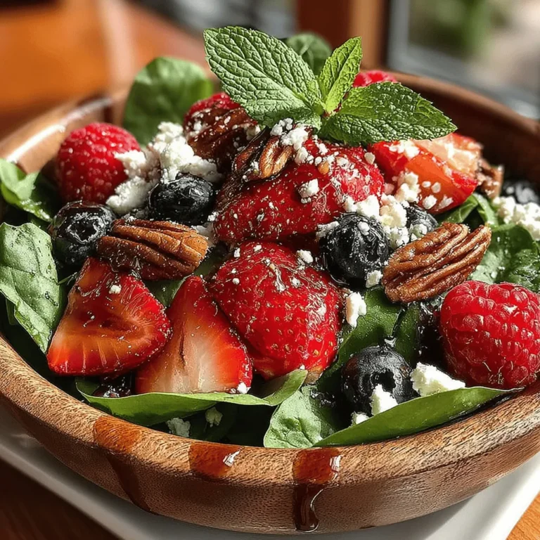 As the sun shines brighter and the days grow longer, there's no better way to celebrate the warmth of summer than with a vibrant and refreshing dish that brings together the best of the season's produce. The Summer Berry Spinach Salad is a delightful medley of flavors and textures, making it an ideal choice for picnics, barbecues, or light lunches. This salad combines the earthiness of fresh baby spinach with the sweetness of seasonal berries, the creaminess of feta cheese, and the crunch of nuts, creating a dish that is not only visually appealing but also packed with nutrients.