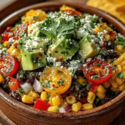 As the warm summer sun beckons us outdoors, vibrant salads come to the forefront of seasonal cuisine, offering not just nourishment but also a refreshing burst of flavor. Among these, the Fiesta Zesty Corn & Black Bean Salad stands out as a colorful, nutritious option that perfectly embodies the spirit of summer gatherings. This salad is not only visually appealing with its array of colors but also brimming with essential nutrients, making it an excellent choice for health-conscious eaters. Whether served as a delightful side dish at barbecues or as a light main course for those warm evenings, this salad is versatile enough to please a crowd while being simple enough to prepare.