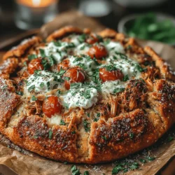 Cheesy Pesto Chicken & Tomato Galette: Step-by-Step Instructions, Serving Suggestions, and Nutritional Information