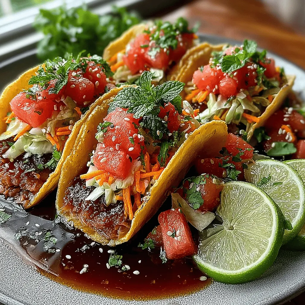 Tacos have long been celebrated as one of the most versatile and beloved dishes across various cuisines. Their potential for creativity knows no bounds; from classic meat fillings to vegetarian options, the taco can adapt to suit any palate. However, in recent years, culinary enthusiasts have sought to elevate this traditional favorite by incorporating unexpected ingredients and bold flavors. Enter Tuna Tacos with Watermelon Slaw – a dish that combines the rich, savory profile of sushi-grade tuna with the refreshing sweetness of watermelon slaw, creating a delightful culinary experience that is both satisfying and innovative.