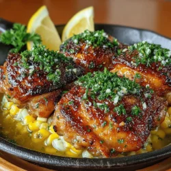 Garlic Bliss Chicken Thighs with Sweet Corn is a dish that promises to elevate your dining experience with its rich flavors and satisfying textures. Combining the succulent, juicy quality of chicken thighs with the sweet crunch of corn, this recipe is an embodiment of comforting home cooking. It is perfect for family dinners, casual gatherings, or even as part of your meal prep for the week. The dish strikes a delightful balance between hearty and wholesome, making it an appealing choice for any occasion.