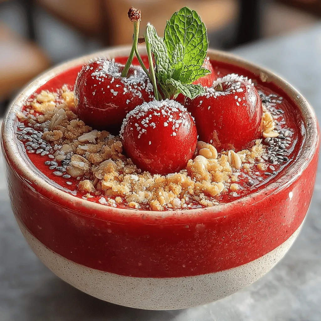 Smoothie bowls have taken the culinary world by storm, becoming a beloved breakfast and snack option for health enthusiasts and casual eaters alike. These vibrant, colorful bowls not only provide a visual feast but are also packed with nutrients, making them a popular choice for those looking to start their day on a healthy note. The Cherry Bliss Smoothie Bowl stands out as a particularly delightful option, combining the rich flavors of cherries with creamy textures and nutritious ingredients.