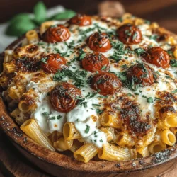 Feta Tomato Basil Pasta Bake