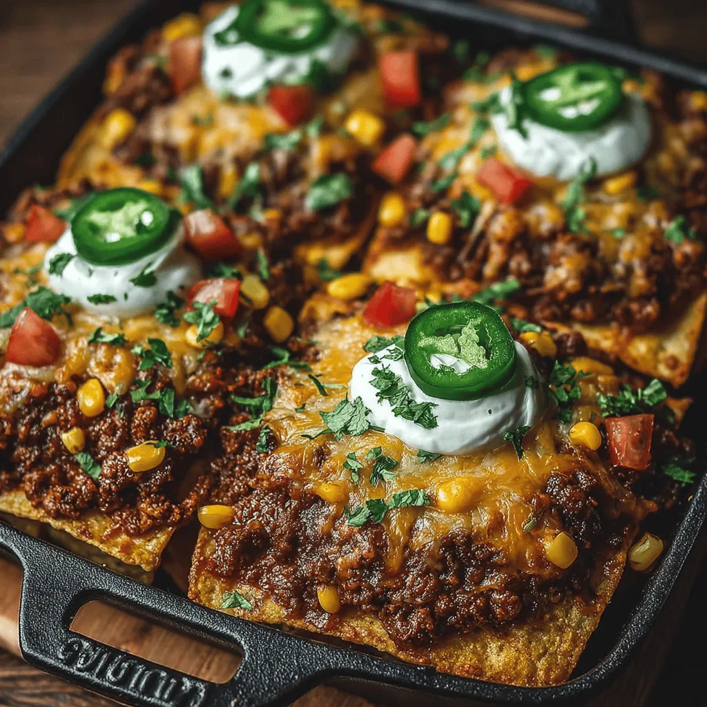 To begin your Cheesy Chili Nacho Bake, the first step is to brown the meat. Choose ground beef, turkey, or even plant-based alternatives for a healthier twist. Start by heating a large skillet over medium-high heat and adding a drizzle of olive oil. Once the oil is shimmering, add your ground meat.
