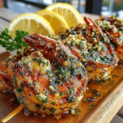 Garlic Butter Lemon Shrimp Skewers Recipe