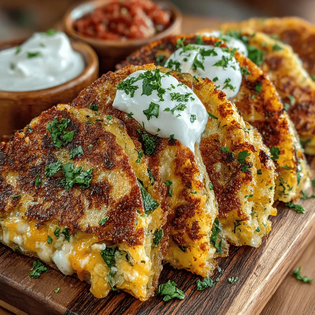 When it comes to easy, delicious, and nutritious meal options, Cheesy Zucchini Delight Quesadillas stand out as a fantastic choice. Perfect for any meal of the day, these quesadillas combine the delightful flavors of gooey cheese with the subtle sweetness of zucchini, creating a dish that is not only satisfying but also packed with health benefits. The versatility of zucchini makes it an ideal ingredient that can be incorporated into various recipes, while the joy of melted cheese adds comfort and indulgence. Whether you're cooking for a busy weeknight dinner or hosting a casual gathering with friends, these quesadillas are sure to impress.