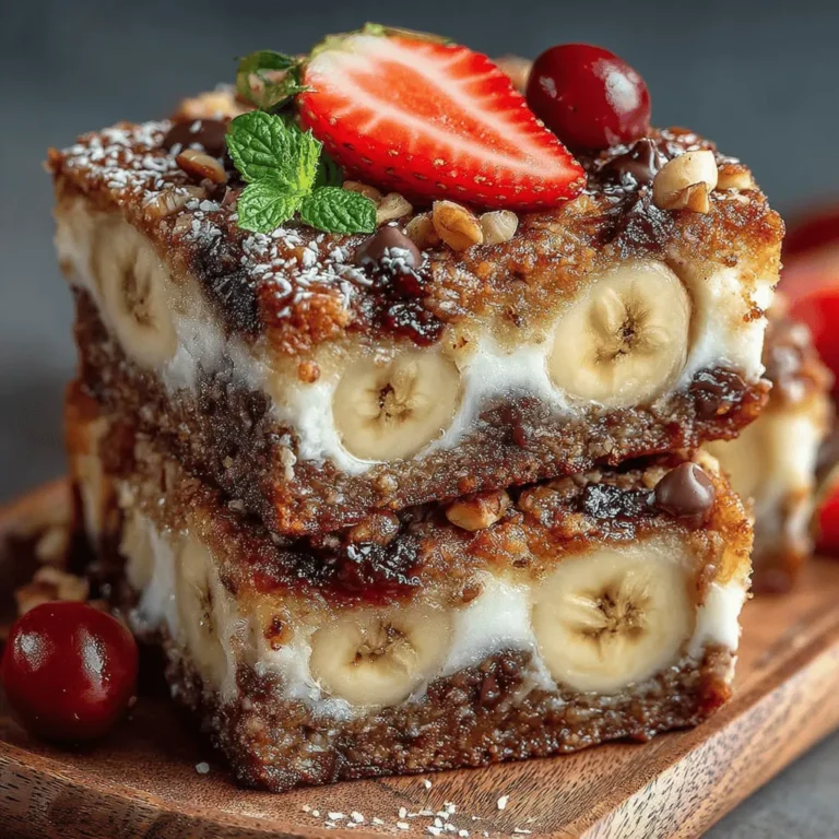 When mixing the ingredients for your Creamy Banana Oat Bliss Bars, it's essential to recognize the visual cues that indicate you’ve achieved the perfect consistency. The mixture should become thick and creamy, with oats fully incorporated. You’ll notice that the banana will break down, creating a cohesive blend. Look for a uniform color without streaks of dry oats or lumps of banana. If you're using a mixer, stop occasionally to scrape down the sides to ensure all ingredients are combined evenly.