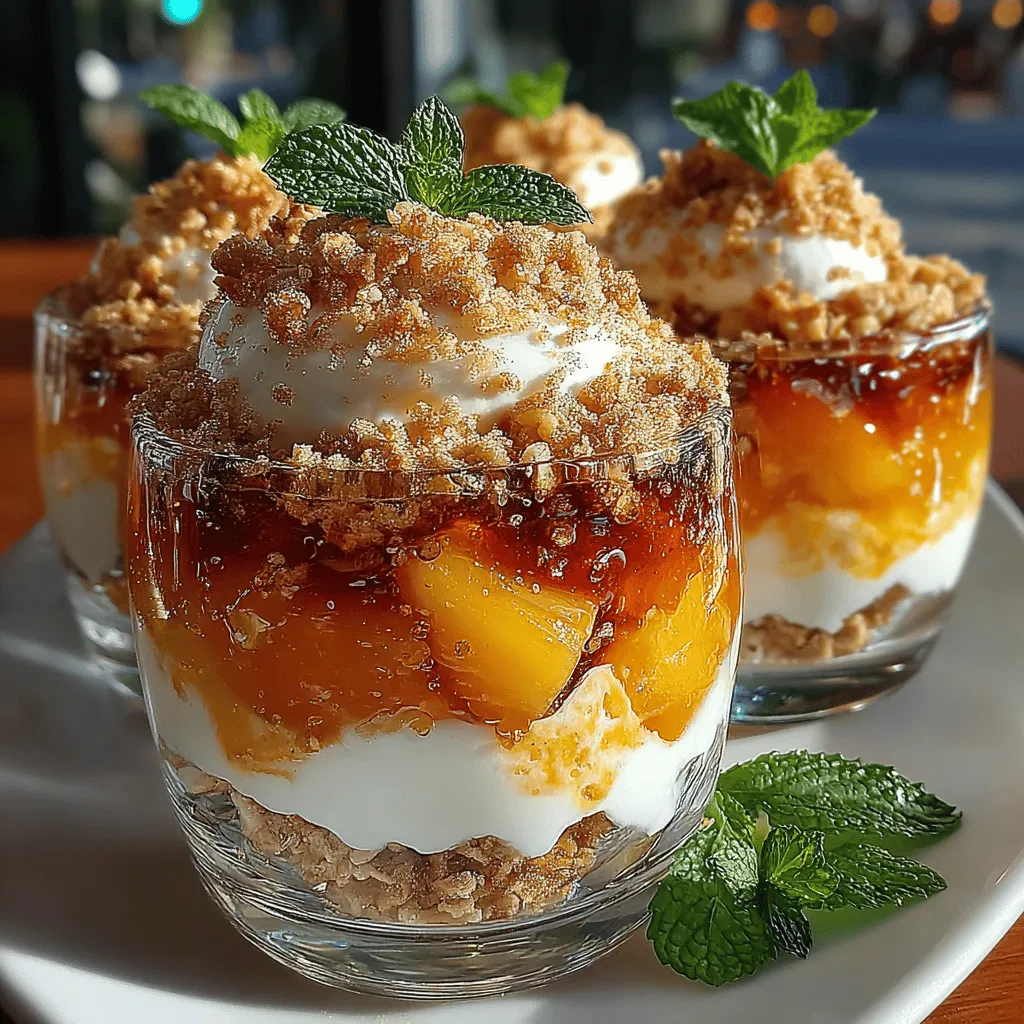 As the warm summer sun beckons us outdoors, the quest for a delightful yet healthier dessert option becomes essential. Over recent years, frozen yogurt has surged in popularity, capturing the hearts of health-conscious dessert lovers everywhere. This creamy treat offers a guilt-free indulgence that can easily satisfy sweet cravings without the heavy calories often associated with traditional ice cream. One standout recipe that encapsulates the essence of summer is the Peachy Delight Frozen Yogurt Crumble Cups. This dessert harmoniously blends the natural sweetness of fresh peaches, the creamy richness of Greek yogurt, and the satisfying crunch of granola, creating a perfect balance that is both refreshing and enjoyable.