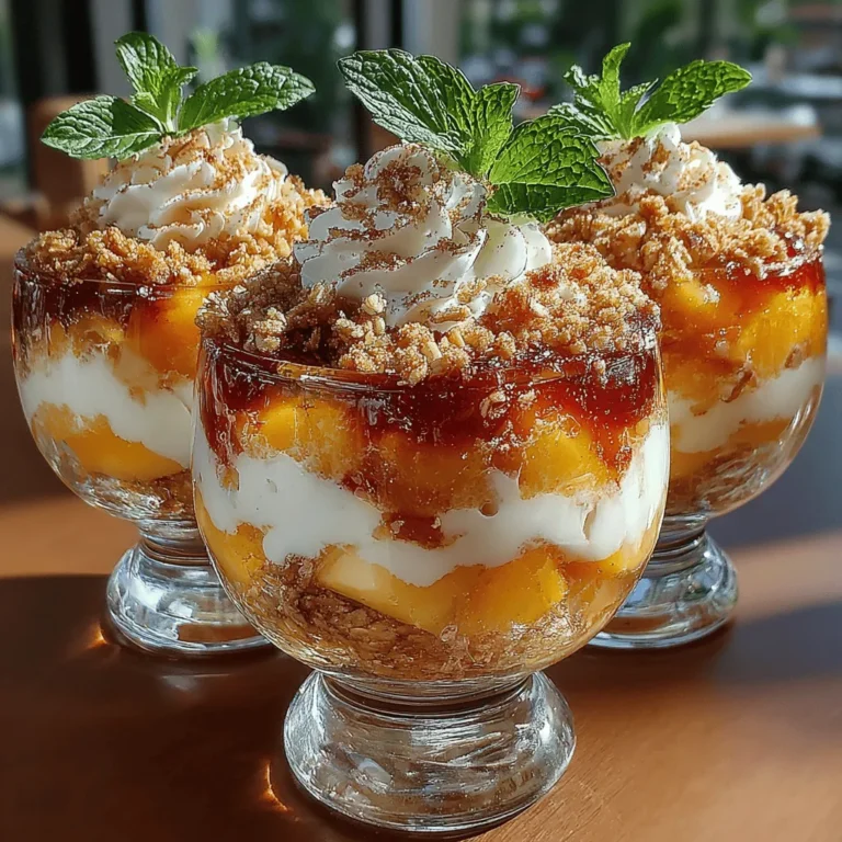 As the warm summer sun beckons us outdoors, the quest for a delightful yet healthier dessert option becomes essential. Over recent years, frozen yogurt has surged in popularity, capturing the hearts of health-conscious dessert lovers everywhere. This creamy treat offers a guilt-free indulgence that can easily satisfy sweet cravings without the heavy calories often associated with traditional ice cream. One standout recipe that encapsulates the essence of summer is the Peachy Delight Frozen Yogurt Crumble Cups. This dessert harmoniously blends the natural sweetness of fresh peaches, the creamy richness of Greek yogurt, and the satisfying crunch of granola, creating a perfect balance that is both refreshing and enjoyable.