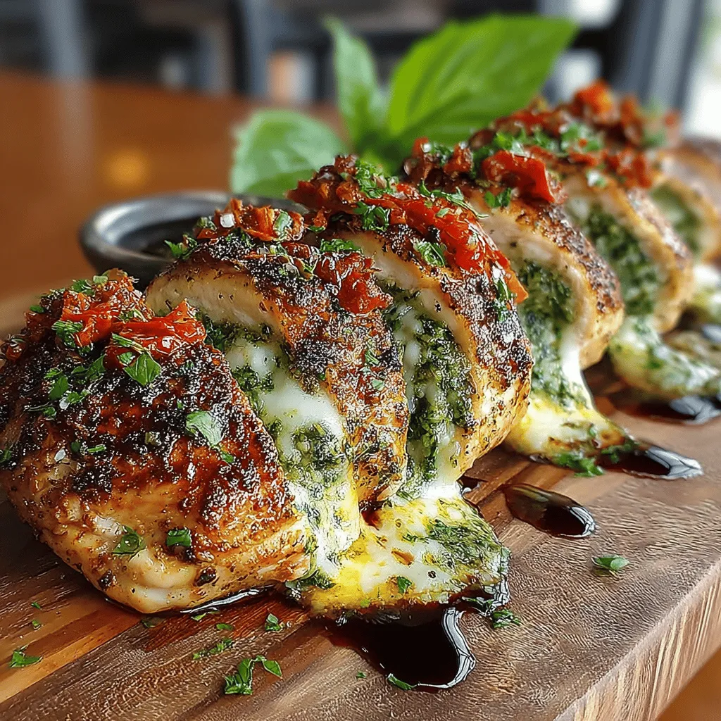 Pesto Mozzarella Stuffed Chicken is a culinary masterpiece that beautifully marries the tender, juicy goodness of chicken with the vibrant flavors of homemade or store-bought pesto and the indulgent creaminess of mozzarella cheese. This dish stands out not only for its enticing flavor profile but also for its impressive presentation, making it an ideal choice for a family gathering or a special celebration. The marriage of fresh ingredients, including sun-dried tomatoes and aromatic herbs, guarantees that every bite delivers a burst of flavor, ensuring that your dining experience is memorable.