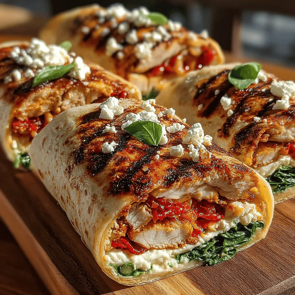 In the realm of quick and healthy meals, Roasted Red Pepper Chicken Wraps emerge as a delightful favorite. This recipe artfully combines succulent grilled chicken, vibrant roasted red peppers, fresh spinach, and creamy feta cheese, all snugly wrapped in a whole wheat tortilla. It's not just a meal; it's a nutritious option that caters to a variety of occasions—be it a satisfying lunch, a convenient dinner, or even a dish fit for entertaining guests. With their ease of preparation and a burst of flavors, these wraps are the perfect solution for anyone seeking a wholesome yet tasty meal.