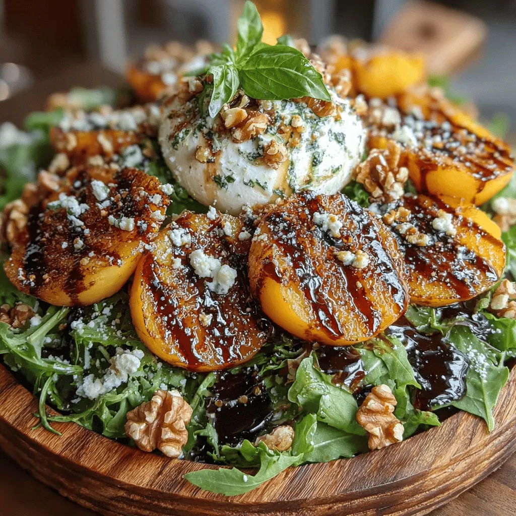 As summer approaches, the allure of fresh, vibrant salads becomes hard to resist. These dishes, bursting with seasonal produce, not only celebrate the flavors of the sun-drenched months but also provide a refreshing reprieve from the heat. Among the many delightful salad options, the Grilled Peach and Burrata Salad stands out as a perfect embodiment of summer's bounty. This salad combines the sweet, smoky notes of grilled peaches with the creamy richness of burrata cheese, the peppery bite of arugula, and the satisfying crunch of walnuts, creating a harmonious blend of flavors and textures.