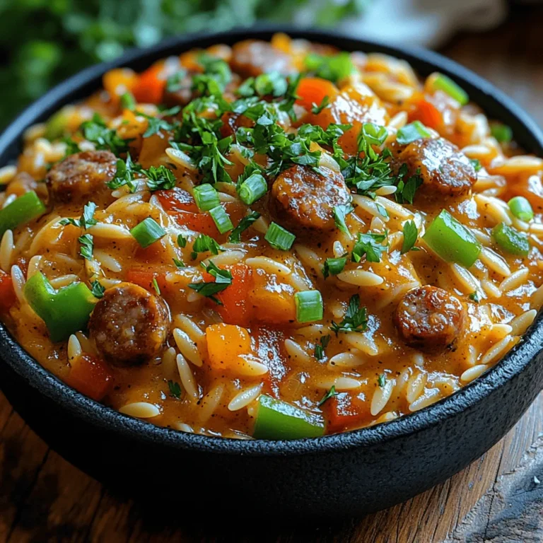 If you're on the lookout for a comforting and flavorful meal that can be prepared in a flash, look no further than One-Pot Creamy Cajun Orzo. This dish is a delightful fusion of creamy texture and vibrant Cajun flavors, making it an instant favorite among families and busy individuals alike. The beauty of this recipe lies not only in its rich taste but also in its simplicity; it requires minimal cleanup and can be made in just one pot. Imagine savoring a bowl of creamy orzo infused with bold spices and savory ingredients, all while having spent less time in the kitchen. Whether you’re serving it for a weeknight dinner or a cozy gathering, this dish is sure to impress.