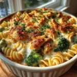 - 8 ounces rotini pasta - 2 cups cooked chicken, shredded or diced - 1 cup broccoli florets (fresh or frozen) - 2 cups Alfredo sauce (store-bought or homemade) - 1 cup shredded mozzarella cheese - 1/2 cup grated Parmesan cheese - 1 teaspoon garlic powder - 1 teaspoon onion powder - 1 teaspoon Italian seasoning - Salt and pepper to taste - Optional: Fresh parsley for garnish