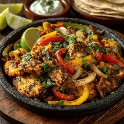 Fajitas have firmly established themselves as a staple in Tex-Mex cuisine, captivating the hearts and taste buds of food lovers across the globe. Originating from the border regions of Texas and Mexico, fajitas have evolved from simple grilled meat served on a tortilla to a vibrant, flavorful dish that embodies the spirit of communal dining. The Sizzling Chicken Fajitas Fiesta exemplifies this culinary evolution, offering a medley of spices, fresh ingredients, and sizzling presentation that makes it an instant favorite for family gatherings and casual get-togethers alike.