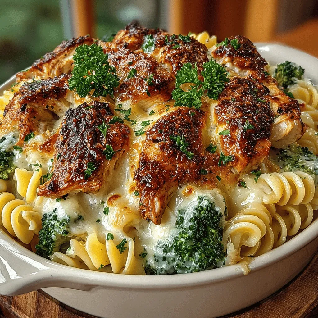 When it comes to comfort food, few dishes can rival the creamy deliciousness of Chicken Alfredo Casserole. This hearty meal combines tender rotini pasta, succulent chicken, and vibrant broccoli, all enveloped in a rich and velvety Alfredo sauce. The result is a dish that is not only satisfying but also incredibly easy to prepare, making it an ideal choice for busy weeknights or cozy family dinners. With minimal cleanup and maximum flavor, this casserole delivers everything you want in a meal—comfort, convenience, and a delightful blend of flavors that appeal to both adults and children alike.