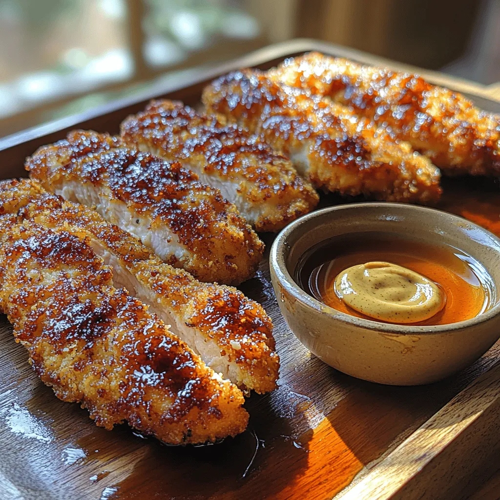 Crispy Honey Mustard Chicken Strips are a delightful fusion of flavors and textures that make them a standout dish for any occasion. The combination of tender chicken, a crunchy exterior, and a sweet and tangy honey mustard glaze creates an irresistible culinary experience. Whether you're preparing a casual family dinner, hosting a weekend get-together with friends, or looking for a kid-friendly meal, these chicken strips are sure to please.