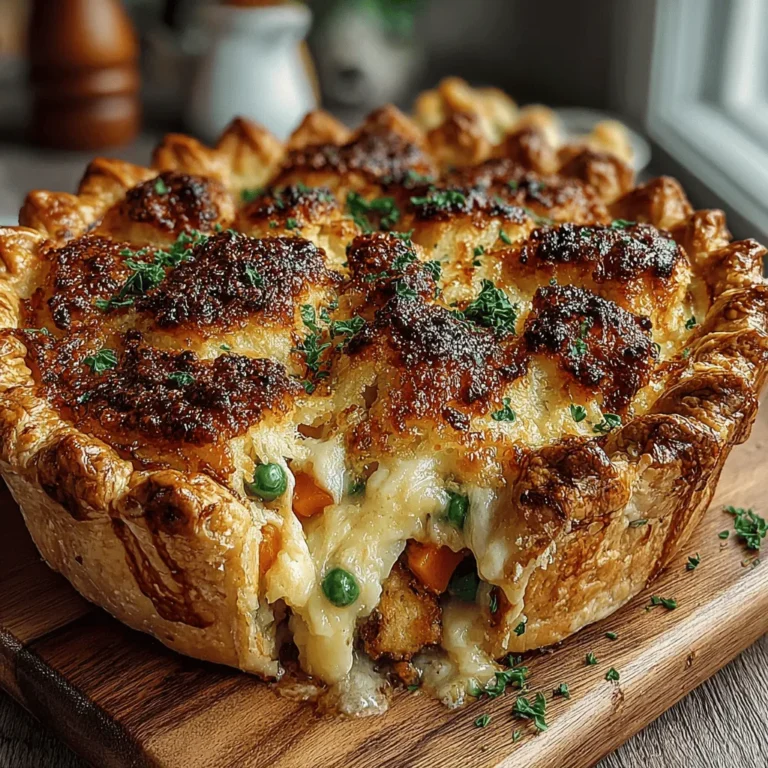 Chicken Pot Pie is a timeless classic that has warmed hearts and filled bellies for generations. This dish embodies the essence of comfort food, offering a delightful combination of tender chicken, vibrant vegetables, and a creamy sauce enveloped in a flaky, golden crust. Whether enjoyed on a chilly evening or served at a family gathering, its rich flavors and hearty filling make it a beloved favorite across many households.