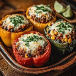 The beauty of taco-stuffed bell peppers lies in their diverse ingredients, each contributing unique flavors and nutritional benefits. Here’s a closer examination of the main components that come together to create this delicious dish.