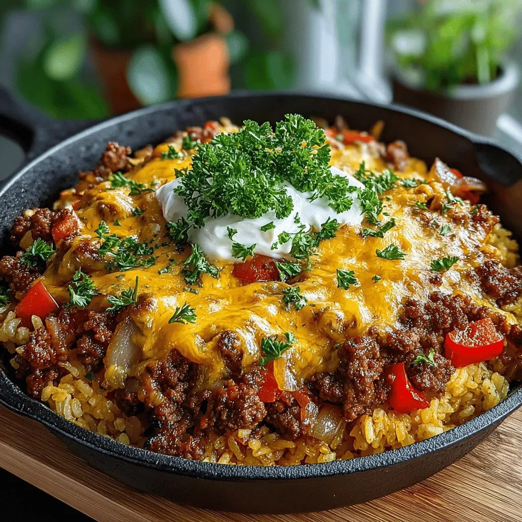 The magic of Cheesy Beef and Rice Delight lies in its versatility and ease of preparation. This dish is not just about filling bellies; it’s about creating a warm, inviting atmosphere around the dinner table. The combination of savory ground beef, tender rice, and rich cheese melds together to create a dish that is both hearty and comforting. Plus, the addition of vegetables adds a nutritional boost, making it a well-rounded meal that can be enjoyed any day of the week.