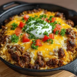 One-Pan Cheesy Beef and Rice Casserole