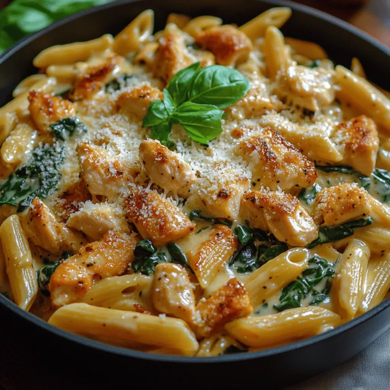 In today’s fast-paced world, finding a delicious and satisfying meal that can be prepared in under an hour is essential for many home cooks. If you are looking for a dish that combines flavor, nutrition, and ease of preparation, look no further than Creamy Chicken and Spinach Skillet Pasta. This delightful recipe is an ideal solution for busy weeknights or leisurely weekends alike, offering a harmonious blend of tender chicken, fresh spinach, and a rich, creamy sauce enveloping perfectly cooked pasta. It’s a dish that not only fills the belly but also warms the heart, making it a favorite among families and individuals alike.