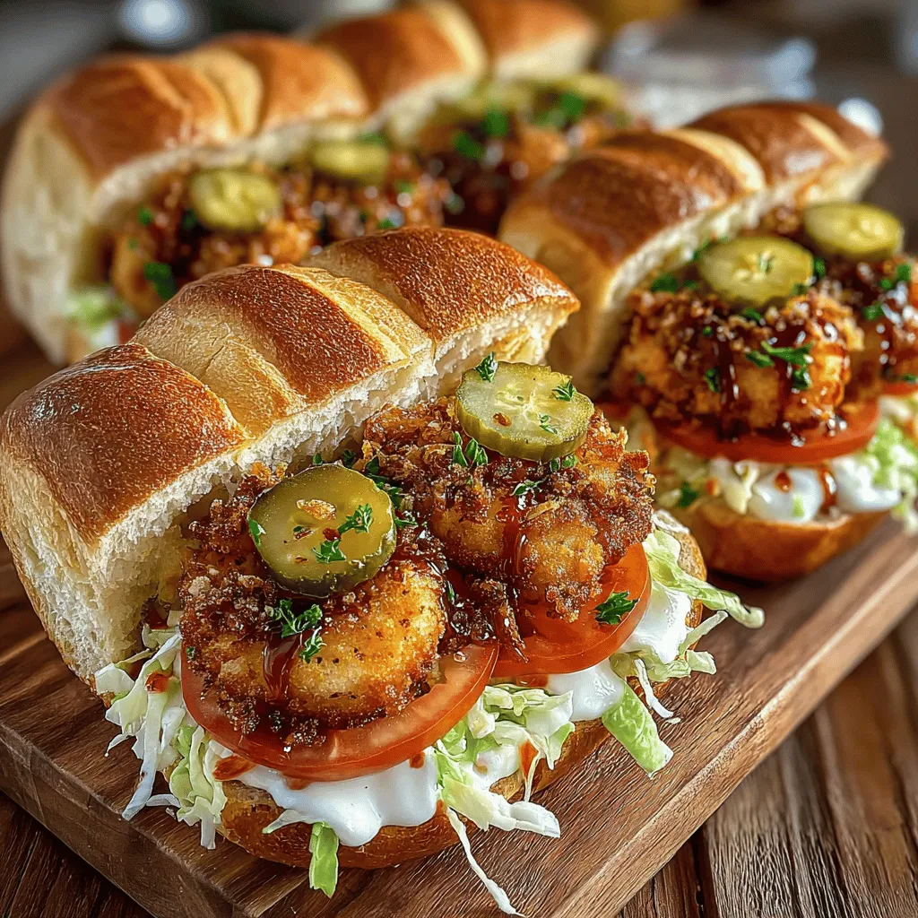 When it comes to iconic dishes from Louisiana, few can rival the beloved Po’ Boy sandwich. This quintessential Southern delicacy, often brimming with a variety of fillings, has captured the hearts and palates of food enthusiasts across the globe. Among the myriad of options, the Golden Fried Shrimp Po’ Boy stands out, showcasing the region’s rich culinary heritage and love for fresh seafood. With its crispy, golden shrimp nestled within a crusty roll and topped with vibrant vegetables and tangy sauce, this sandwich offers a delightful balance of flavors and textures that is sure to impress.