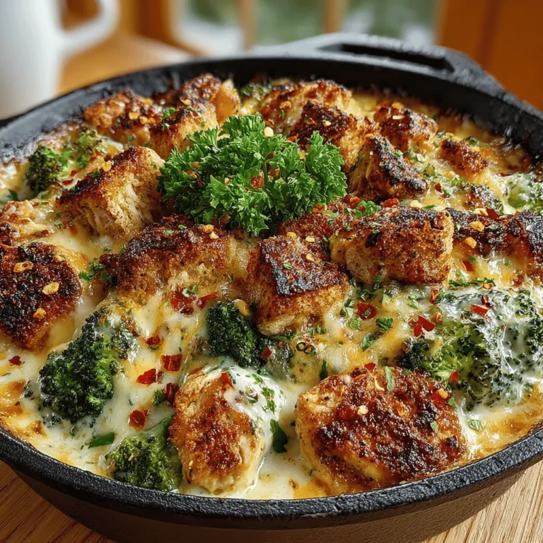 In the world of quick and satisfying meals, few dishes resonate with comfort and ease quite like a cheesy broccoli and chicken skillet bake. This recipe not only brings together the vibrant flavors of fresh broccoli and tender chicken, but it also features a harmonious blend of creamy cheeses and wholesome grains. The result is a delightful one-pan meal that's perfect for busy weeknights or intimate family dinners. With its ability to please the palate while nourishing the body, this dish stands out as a go-to option for those seeking both convenience and nutrition.