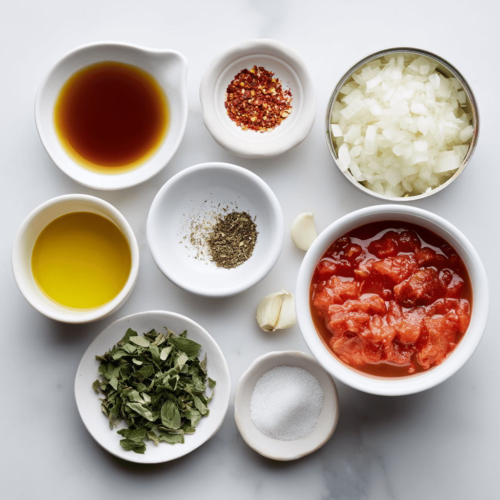 Ingredients for Fall-Inspired Slow Cooker Creamy Tomato Basil Soup