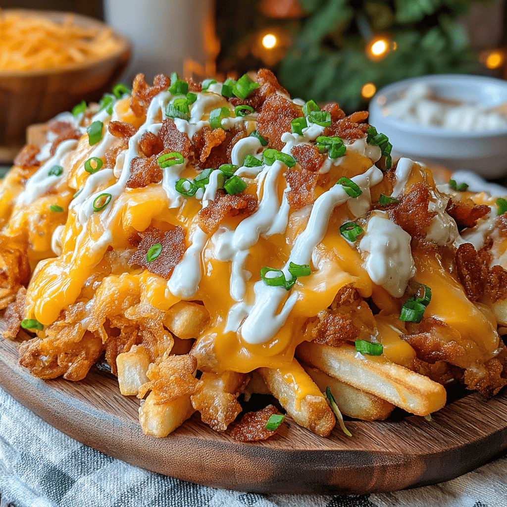 Nothing says game day quite like a plate of sizzling, loaded fries! These Game Day Loaded Garlic Fries with Cheesy Bacon are the ultimate crowd-pleaser, combining the irresistible flavors of garlic, savory bacon, and gooey cheese—all piled high on crispy fries. Perfect for munching on during your favorite sports event, movie night, or any occasion that calls for indulgent comfort food, these fries are guaranteed to score big with your friends and family.