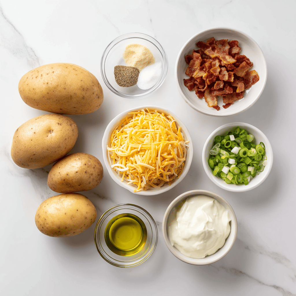 Ingredients for Game Day Loaded Garlic Fries with Cheesy Bacon