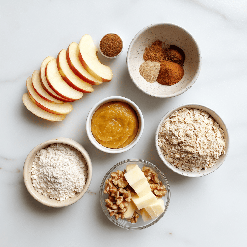 Ingredients for Slow Cooker Pumpkin Spice Apple Crisp Delight